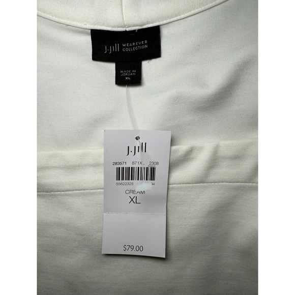 NWT J Jill Wearever Collection Women's XL Cream Square Neck Long Sleeve Top - Picture 6 of 6